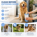 Electric Dog Paw Cleaner Cup – Rechargeable Paw Cleaning Device with Soft Silicone Bristles, Automatic 360° Dog Paw Washer, Portable Pet Foot Washer for Medium Large Dogs