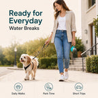 2 in 1 Dog Water Bottle Portable with Bowl, 10Oz Stainless Steel Dog Travel Water Bottle, Leakproof Pet Water Bottle for Dogs, Puppies, Small Dogs & Medium Dogs on Short Walks, Hiking, Travel, Blue