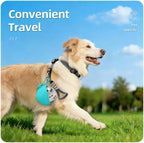 Dog Water Bottle, 10Oz Stainless Steel Portable Dog Water Bottle with Foldable Silicone Bowl, 2-In-1 Portable Dog Water Bowl for Water & Food, Water Dispenser for Dogs Walking (Blue)